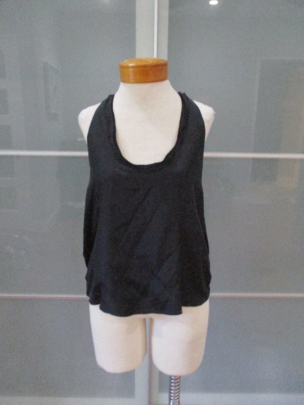 Alexis Racer Back Scoop Neck Black Tank Top